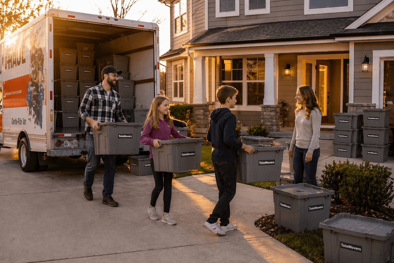 Family moving with Tote Movers totes